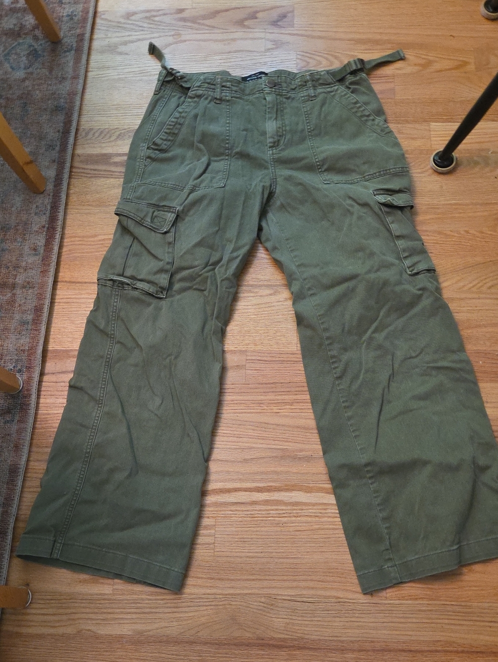 Sanctuary Reissue Wide Leg Olive Green Cargo Pants L